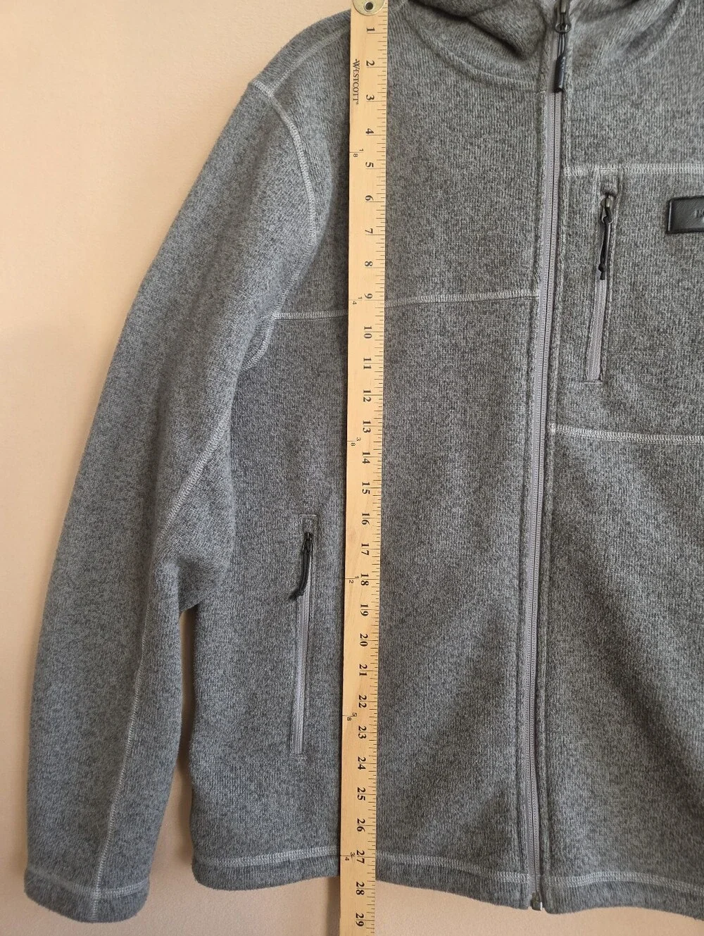 The North Face Jacket Gray Fleece Hooded Full Zip Outdoor Thermal Size Large